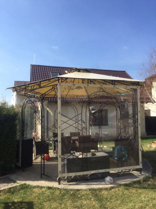 Foişor de grădină închis cu folie cristal transparent